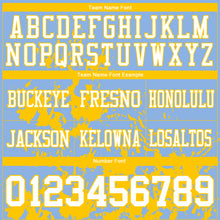 Load image into Gallery viewer, Custom Light Blue White-Yellow 3D Pattern Splash Authentic Football Jersey