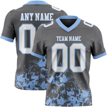 Load image into Gallery viewer, Custom Steel Gray White-Light Blue 3D Pattern Splash Authentic Football Jersey