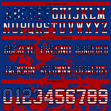 Load image into Gallery viewer, Custom Royal USA Flag Red-Black 3D Pattern Splash Authentic Football Jersey