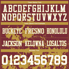 Charger l'image dans la galerie, Custom Burgundy White-Old Gold 3D Pattern Splash Authentic Football Jersey