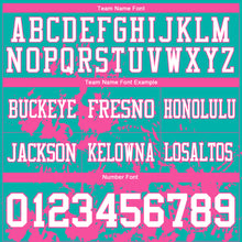 Load image into Gallery viewer, Custom Aqua White-Pink 3D Pattern Splash Authentic Football Jersey