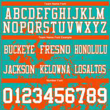 Load image into Gallery viewer, Custom Aqua White-Orange 3D Pattern Splash Authentic Football Jersey