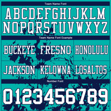 Load image into Gallery viewer, Custom Aqua White-Navy 3D Pattern Splash Authentic Football Jersey