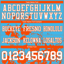 Load image into Gallery viewer, Custom Sky Blue White-Orange 3D Pattern Splash Authentic Football Jersey