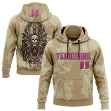 Load image into Gallery viewer, Custom Old Gold Pink-Black 3D Skull Gothic Vintage Grunge Art Sports Pullover Sweatshirt Hoodie