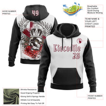 Load image into Gallery viewer, Custom White Black-Crimson 3D Skull Gothic Emperor Royalty Sports Pullover Sweatshirt Hoodie