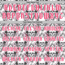 Load image into Gallery viewer, Custom White Neon Pink-Black 3D Skull Roses Gothic Geometic Diamond Grid Sports Pullover Sweatshirt Hoodie