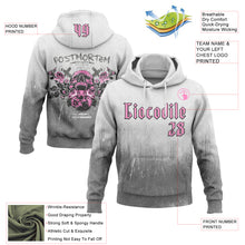 Load image into Gallery viewer, Custom White Pink Gray-Black 3D Skull Roses Gothic Postmortem Fade Grunge Art Sports Pullover Sweatshirt Hoodie