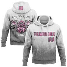 Load image into Gallery viewer, Custom White Pink Gray-Black 3D Skull Roses Gothic Postmortem Fade Grunge Art Sports Pullover Sweatshirt Hoodie