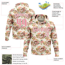 Load image into Gallery viewer, Custom Cream Medium Pink-White 3D Skull Roses Gothic Vintage Sports Pullover Sweatshirt Hoodie
