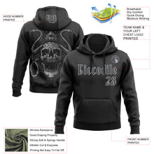 Load image into Gallery viewer, Custom Black Gray 3D Skull Gothic Horned Emperor Sports Pullover Sweatshirt Hoodie