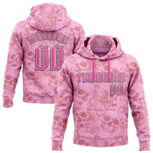 Загрузить изображение в средство просмотра галереи, Custom Pink White-Black 3D Skull Roses Gothic Vintage Sports Pullover Sweatshirt Hoodie