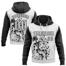 Загрузить изображение в средство просмотра галереи, Custom White Black 3D Skull Gothic Floral Sports Pullover Sweatshirt Hoodie