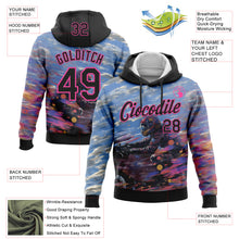 Laden Sie das Bild in den Galerie-Viewer, Custom Stitched Blue Black-Pink 3D Pattern Design Motorcycle Motocross Racing Sports Pullover Sweatshirt Hoodie