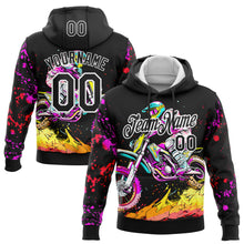 Загрузить изображение в средство просмотра галереи, Custom Stitched Black White 3D Pattern Design Motorcycle Motocross Racing Sports Pullover Sweatshirt Hoodie
