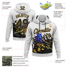 Laden Sie das Bild in den Galerie-Viewer, Custom Stitched White Old Gold-Black 3D Pattern Design Flame Motorcycle Motocross Racing Sports Pullover Sweatshirt Hoodie