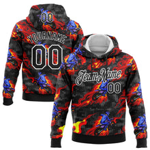 Загрузить изображение в средство просмотра галереи, Custom Stitched Black White 3D Pattern Design Flame Motorcycle Motocross Racing Sports Pullover Sweatshirt Hoodie