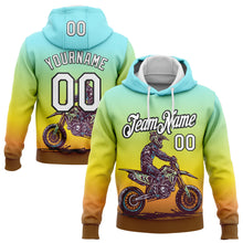 Load image into Gallery viewer, Custom Stitched Green White Yellow Brown-Black 3D Pattern Design Motorcycle Motocross Racing Sports Pullover Sweatshirt Hoodie
