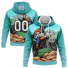 Laden Sie das Bild in den Galerie-Viewer, Custom Stitched Green White-Black 3D Pattern Design Motorcycle Motocross Racing Sports Pullover Sweatshirt Hoodie