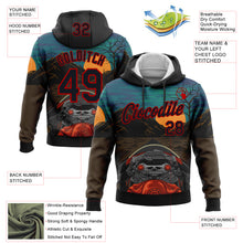 Laden Sie das Bild in den Galerie-Viewer, Custom Stitched Green Black Brown-Red 3D Pattern Design Motorcycle Motocross Racing Sports Pullover Sweatshirt Hoodie