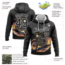 Загрузить изображение в средство просмотра галереи, Custom Stitched Black White 3D Pattern Design Motorcycle Motocross Skull Racing Sports Pullover Sweatshirt Hoodie