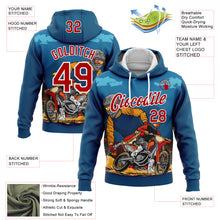 Laden Sie das Bild in den Galerie-Viewer, Custom Stitched Blue Red-White 3D Pattern Design Motorcycle Motocross Racing Sports Pullover Sweatshirt Hoodie
