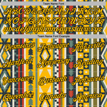 Load image into Gallery viewer, Custom Stitched Gold Black 3D Pattern Design Tribal Ethnic Native American Sports Pullover Sweatshirt Hoodie