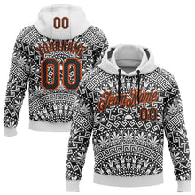 Laden Sie das Bild in den Galerie-Viewer, Custom Stitched White Black-Orange 3D Pattern Design Tribal Ethnic Native American Sports Pullover Sweatshirt Hoodie