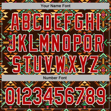 Laden Sie das Bild in den Galerie-Viewer, Custom Stitched Brown Red-White 3D Pattern Design Tribal Ethnic Native American Sports Pullover Sweatshirt Hoodie