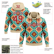 Laden Sie das Bild in den Galerie-Viewer, Custom Stitched City Cream Red-White 3D Pattern Design Tribal Ethnic Native American Sports Pullover Sweatshirt Hoodie