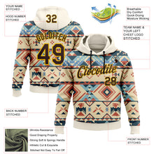 Laden Sie das Bild in den Galerie-Viewer, Custom Stitched Cream Brown-Yellow 3D Pattern Design Tribal Ethnic Native American Sports Pullover Sweatshirt Hoodie