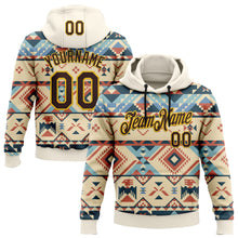 Laden Sie das Bild in den Galerie-Viewer, Custom Stitched Cream Brown-Yellow 3D Pattern Design Tribal Ethnic Native American Sports Pullover Sweatshirt Hoodie