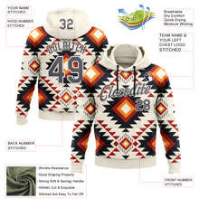 Laden Sie das Bild in den Galerie-Viewer, Custom Stitched Cream Steel Gray-White 3D Pattern Design Tribal Ethnic Native American Sports Pullover Sweatshirt Hoodie