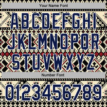 Laden Sie das Bild in den Galerie-Viewer, Custom Stitched Cream Navy Black-White 3D Pattern Design Tribal Ethnic Native American Sports Pullover Sweatshirt Hoodie