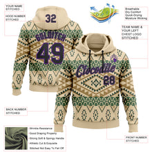 Laden Sie das Bild in den Galerie-Viewer, Custom Stitched City Cream Black-Purple 3D Pattern Design Tribal Ethnic Native American Sports Pullover Sweatshirt Hoodie