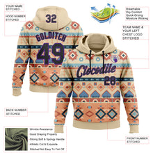 Laden Sie das Bild in den Galerie-Viewer, Custom Stitched City Cream Black-Purple 3D Pattern Design Tribal Ethnic Native American Sports Pullover Sweatshirt Hoodie