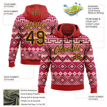 Загрузить изображение в средство просмотра галереи, Custom Stitched Red Brown-Yellow 3D Pattern Design Tribal Ethnic Native American Sports Pullover Sweatshirt Hoodie