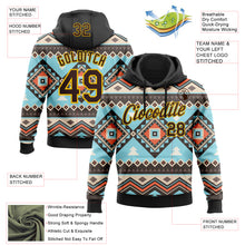 Load image into Gallery viewer, Custom Stitched Black Brown-Yellow 3D Pattern Design Tribal Ethnic Native American Sports Pullover Sweatshirt Hoodie