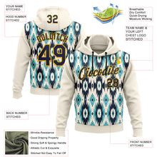Laden Sie das Bild in den Galerie-Viewer, Custom Stitched Cream Navy-Gold 3D Pattern Design Tribal Ethnic Native American Sports Pullover Sweatshirt Hoodie