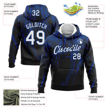 Laden Sie das Bild in den Galerie-Viewer, Custom Stitched Black White-Royal 3D Pattern Design Splash Grunge Art Sports Pullover Sweatshirt Hoodie