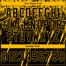 Load image into Gallery viewer, Custom Stitched Black Gold 3D Pattern Design Splash Grunge Art Sports Pullover Sweatshirt Hoodie