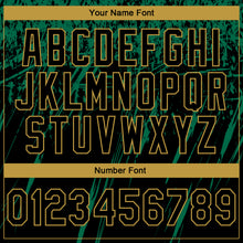 Load image into Gallery viewer, Custom Stitched Black Kelly Green-Old Gold 3D Pattern Design Splash Grunge Art Sports Pullover Sweatshirt Hoodie