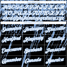 Laden Sie das Bild in den Galerie-Viewer, Custom Stitched Black White-Light Blue 3D Pattern Design Splash Grunge Art Sports Pullover Sweatshirt Hoodie