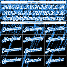 Загрузить изображение в средство просмотра галереи, Custom Stitched Black White-Powder Blue 3D Pattern Design Splash Grunge Art Sports Pullover Sweatshirt Hoodie