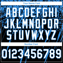 Загрузить изображение в средство просмотра галереи, Custom Stitched Black White-Powder Blue 3D Pattern Design Splash Grunge Art Sports Pullover Sweatshirt Hoodie