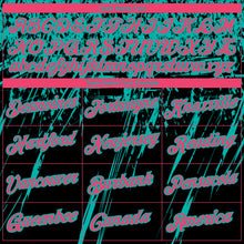 Load image into Gallery viewer, Custom Stitched Black Neon Pink-Aqua 3D Pattern Design Splash Grunge Art Sports Pullover Sweatshirt Hoodie