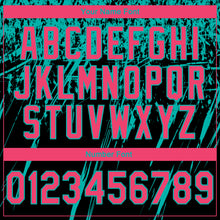 Load image into Gallery viewer, Custom Stitched Black Neon Pink-Aqua 3D Pattern Design Splash Grunge Art Sports Pullover Sweatshirt Hoodie