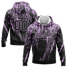 Load image into Gallery viewer, Custom Stitched Black Light Purple 3D Pattern Design Splash Grunge Art Sports Pullover Sweatshirt Hoodie
