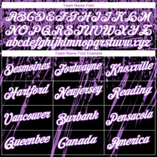 Load image into Gallery viewer, Custom Stitched Black White-Medium Purple 3D Pattern Design Splash Grunge Art Sports Pullover Sweatshirt Hoodie