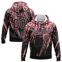 Load image into Gallery viewer, Custom Stitched Black Medium Pink 3D Pattern Design Splash Grunge Art Sports Pullover Sweatshirt Hoodie